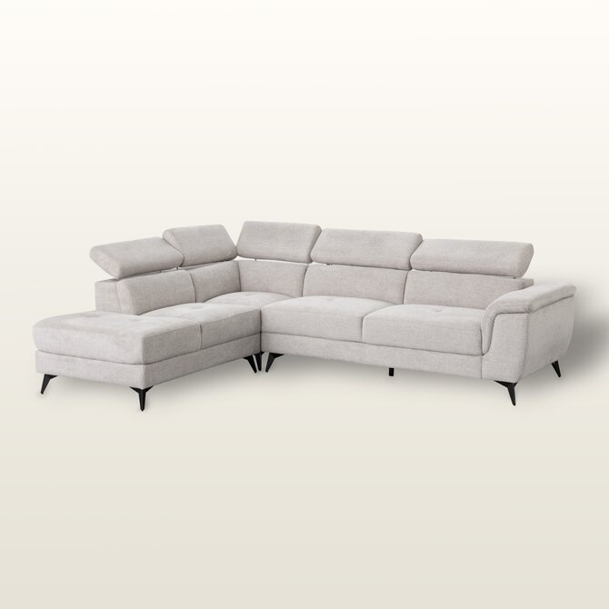 Dekoria Pohovka Randers grey levostranná, 290x95x90 cm, 