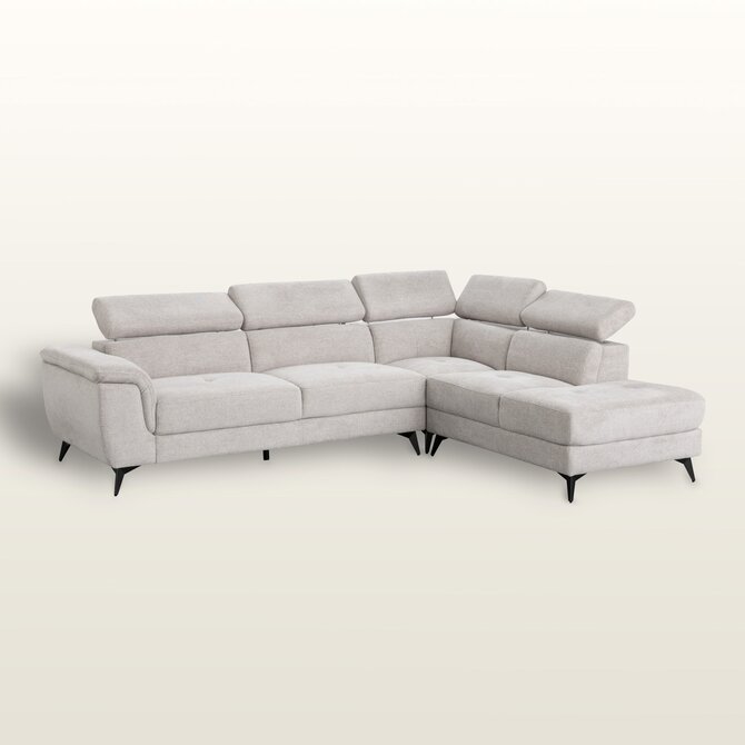 Dekoria Pohovka Randers grey pravostranná, 290x95x90 cm, 