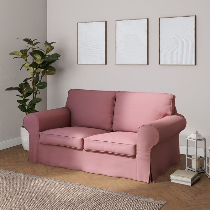 Dekoria Potah na pohovku IKEA Ektorp 2-místná rozkládací  NOVÝ MODEL 2012, matně růžová, Ektorp 2-m rozkl. od 2012, Cotton Panama, 702-43