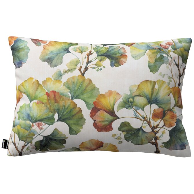 Dekoria Kinga - potah na polštář jednoduchý obdélníkový, vícebarevné květy na bílém podkladu, 47 x 28 cm, Botanic Viscose, 145-18