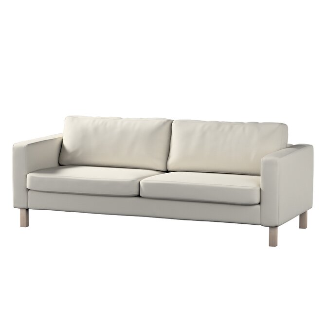 Dekoria Potah na pohovku IKEA  Karlstad 3-místná, nerozkládací, krátký, stříbrošedá, pohovka Karlstad 3-místná, Cotton Panama, 702-45