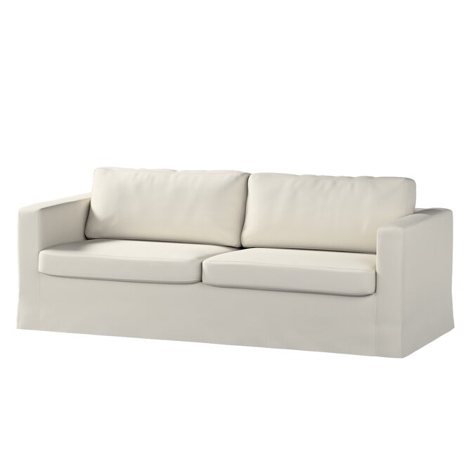 Dekoria Potah na pohovku IKEA  Karlstad 3-místná, nerozkládací, dlouhý, stříbrošedá, pohovka Karlstad 3-místná, Cotton Panama, 702-45