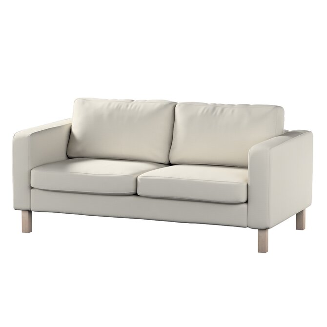 Dekoria Potah na pohovku IKEA  Karlstad 2-místná, nerozkládací, krátký, stříbrošedá, pohovka Karlstad 2-místná, Cotton Panama, 702-45