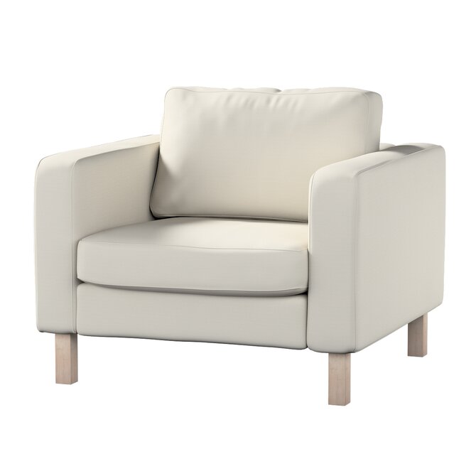 Dekoria Potah na křeslo IKEA Karlstad, krátký, stříbrošedá, potah na křeslo Karlstad krátký, Cotton Panama, 702-45