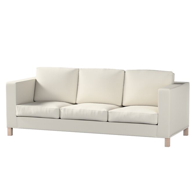 Dekoria Potah na pohovku IKEA  Karlanda 3-místná nerozkládací, krátký, stříbrošedá, pohovka Karlanda 3-místná, Cotton Panama, 702-45