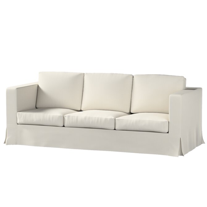 Dekoria Potah na pohovku IKEA  Karlanda 3-místná nerozkládací, dlouhý, stříbrošedá, pohovka Karlanda 3-místná, Cotton Panama, 702-45