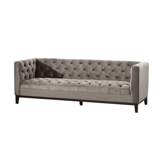 Dekoria Pohovka Velvet Elite grey,  3-m., 214x76x74cm, 