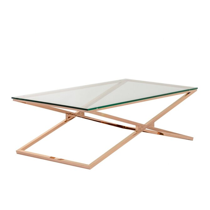 Dekoria Stolek Flavio rose gold 130x70x41cm, 70 x 130 x 41 cm