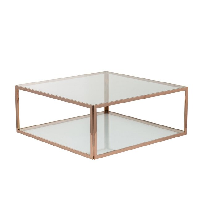 Dekoria Konferenční stolek Qube rose gold 100x100x40cm, 100 x 100 x 40 cm