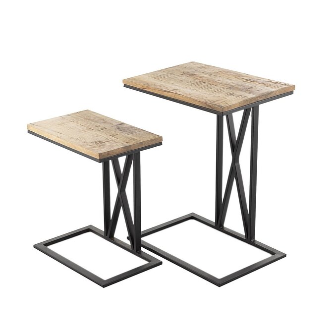 Dekoria Stolová souprava Loft III 2ks, 47/40 x 33/20 x 60/45 cm