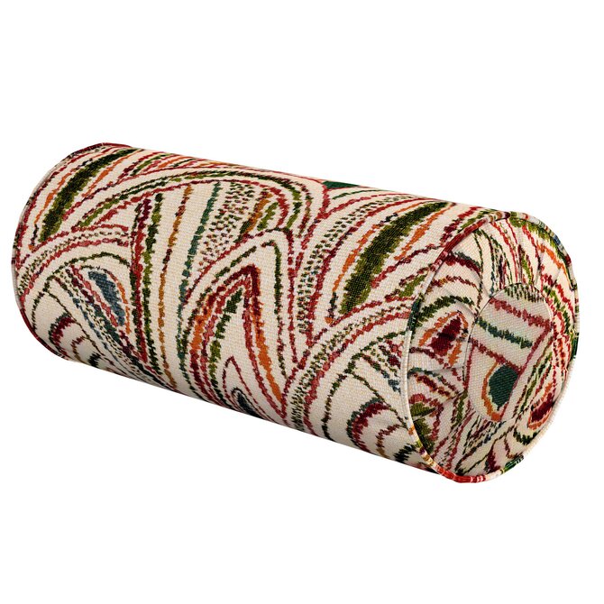 Dekoria Válec s čelními záložkami, červeno-zelená, Ø 20 x 50 cm, Cosy Home, 145-32