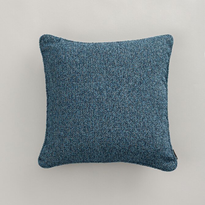 Dekoria Gabi - potah na polštář šňůrka po obvodu, modro-tmavě modrá melanž, 45 x 45 cm, Boucle Mist, 145-44