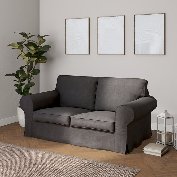 Dekoria Potah na pohovku IKEA  Ektorp 2-místná, nerozkládací, grafitová, pohovka Ektorp 2-místná, Etna, 705-35