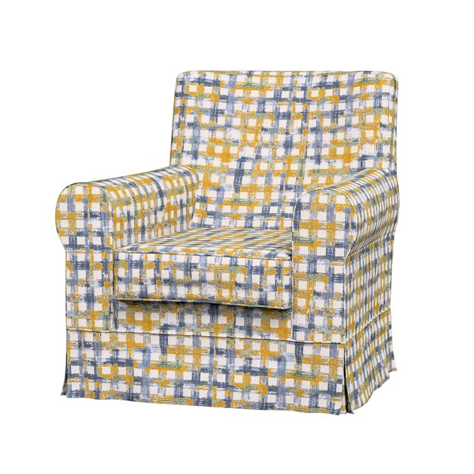 Dekoria Potah na křeslo IKEA Ektorp Jennylund, modrožlutá, kØeslo Ektorp Jennylund, Cosy Home, 145-16