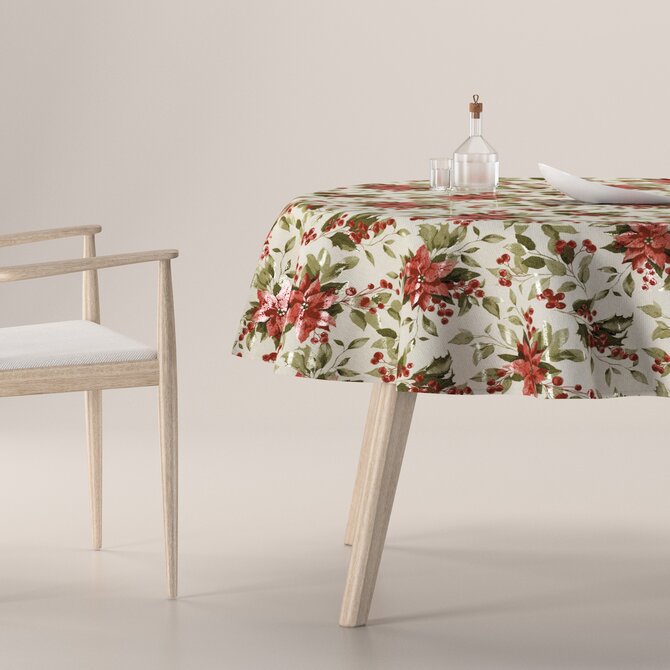 Dekoria Ubrus kulatý, betlémská hvězda, Christmas, 145-10