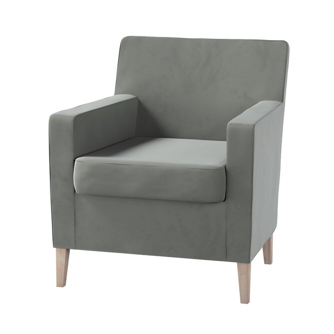 Dekoria Potah na křeslo IKEA Karlstad, šedá, Potah na křeslo Karlstad, Living Velvet, 704-58