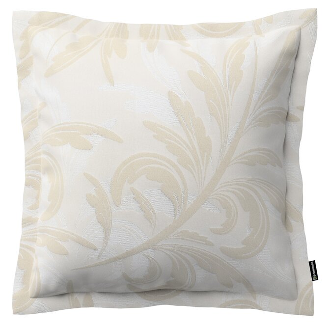 Dekoria Mona - potah na polštář hladký lem po obvodu, akantové listy v barvě ecru, 45 x 45 cm, Christmas, 144-93