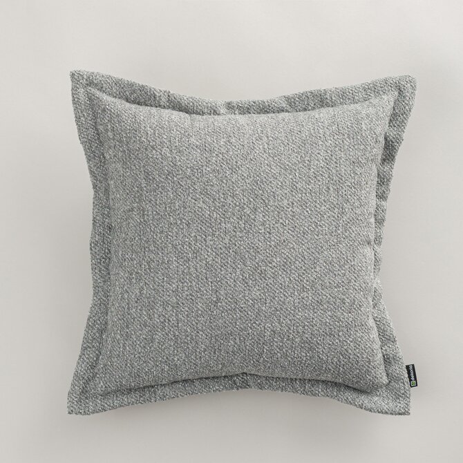 Dekoria Mona - potah na polštář hladký lem po obvodu, šedá melanž, 45 x 45 cm, Boucle Mist, 145-46