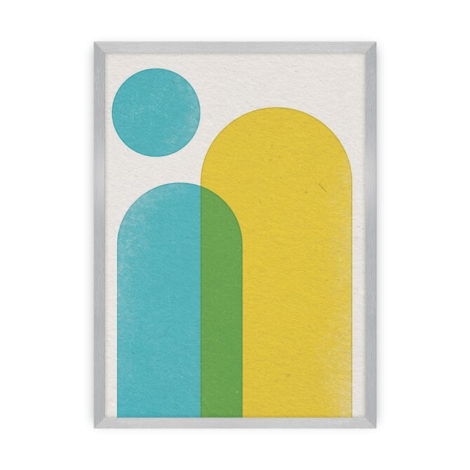 Dekoria Plakát Abstract Shapes II, 40 x 50 cm, Ramka: Srebrna