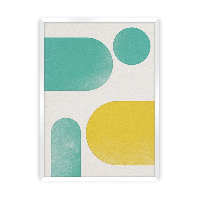 Dekoria Plakát Abstract Shapes I, 40 x 50 cm, Ramka: Biała