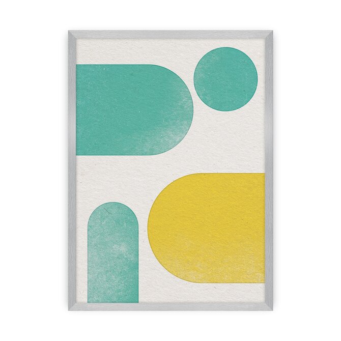 Dekoria Plakát Abstract Shapes I, 40 x 50 cm, Ramka: Srebrna