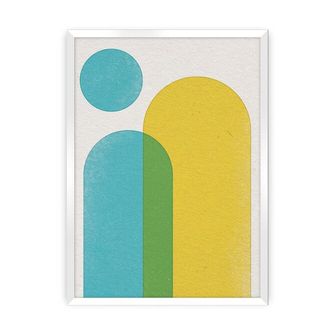 Dekoria Plakát Abstract Shapes II, 50 x70 cm, Ramka: Biała