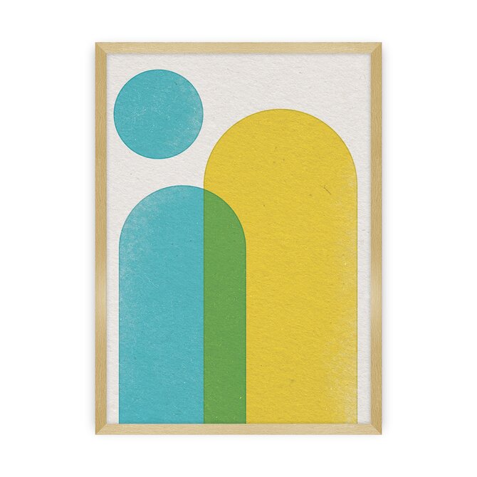 Dekoria Plakát Abstract Shapes II, 50 x70 cm, Ramka: Złota