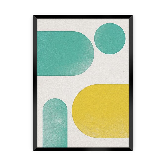 Dekoria Plakát Abstract Shapes I, 50 x70 cm, Ramka: Czarna