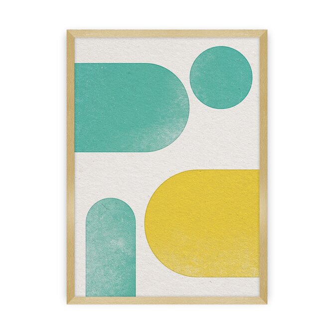 Dekoria Plakát Abstract Shapes I, 50 x70 cm, Ramka: Złota