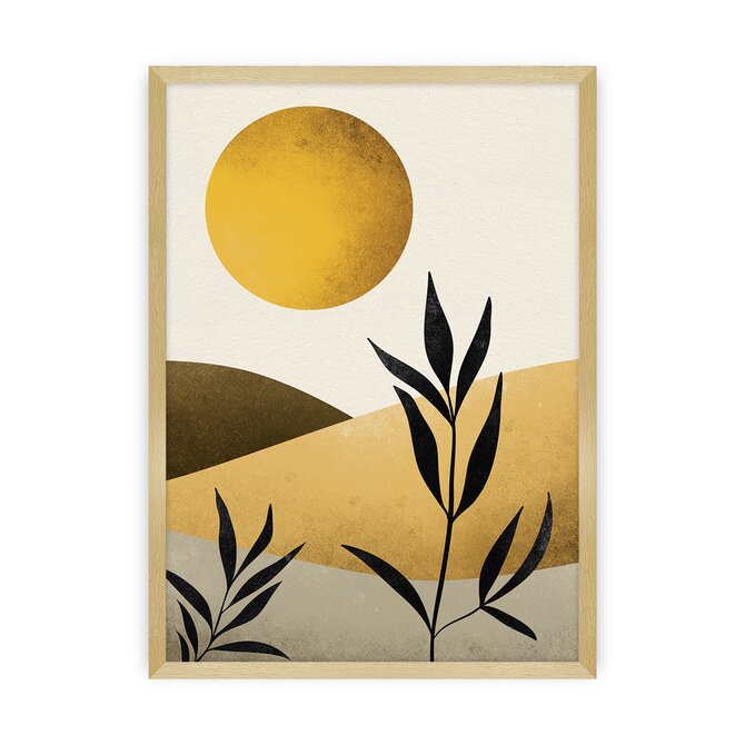 Dekoria Plakát Sand Desert, 50 x 70 cm, Ramka: Złota