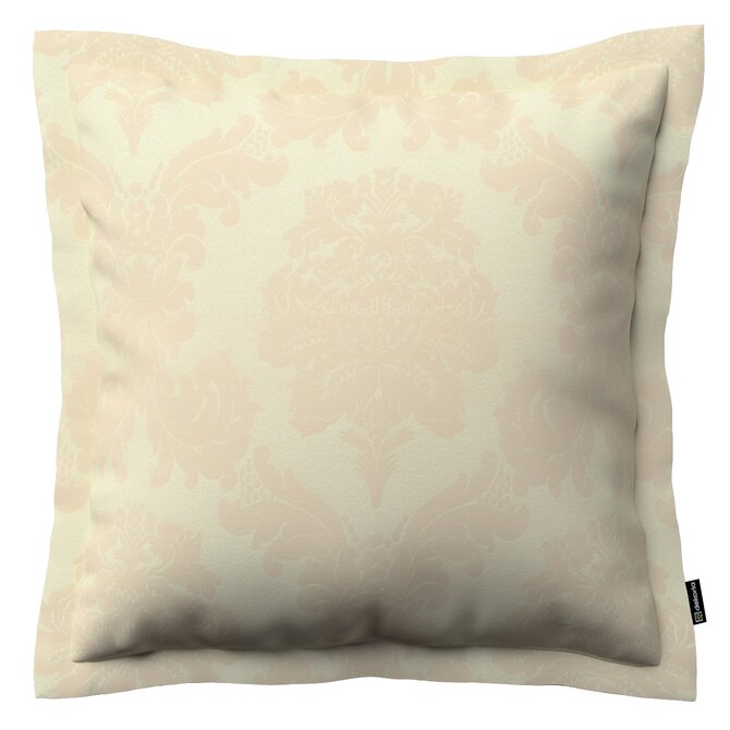 Dekoria Mona - potah na polštář hladký lem po obvodu, ecru - přírodní režná, 45 x 45 cm, Damasco, 613-01