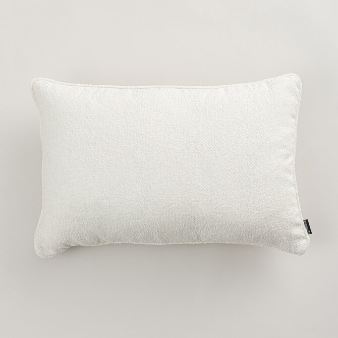 Dekoria Gabi - potah na polštář šňůrka po obvodu obdélníkový, bílá, 60 x 40 cm, Boucle Mist, 145-42