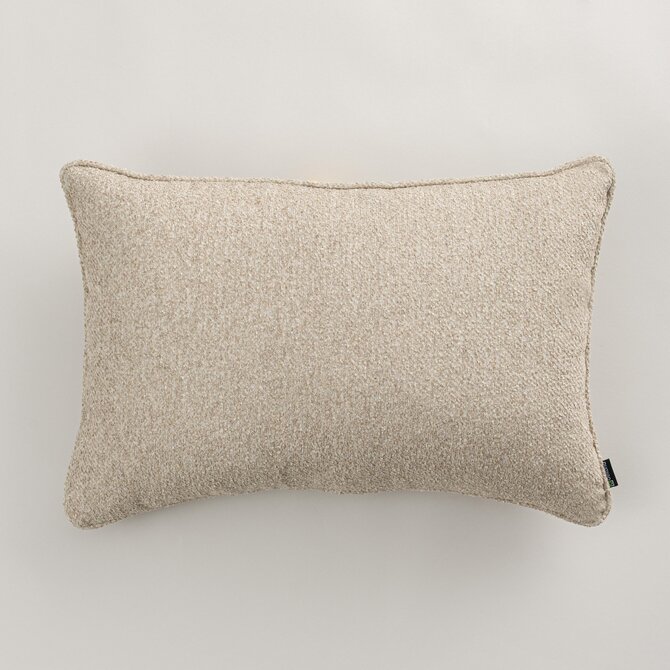 Dekoria Gabi - potah na polštář šňůrka po obvodu obdélníkový, béžová melanž, 60 x 40 cm, Boucle Mist, 145-43