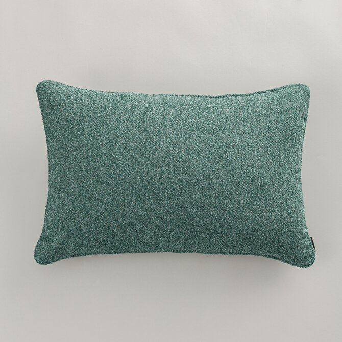 Dekoria Gabi - potah na polštář šňůrka po obvodu obdélníkový, zelená melanž, 60 x 40 cm, Boucle Mist, 145-47