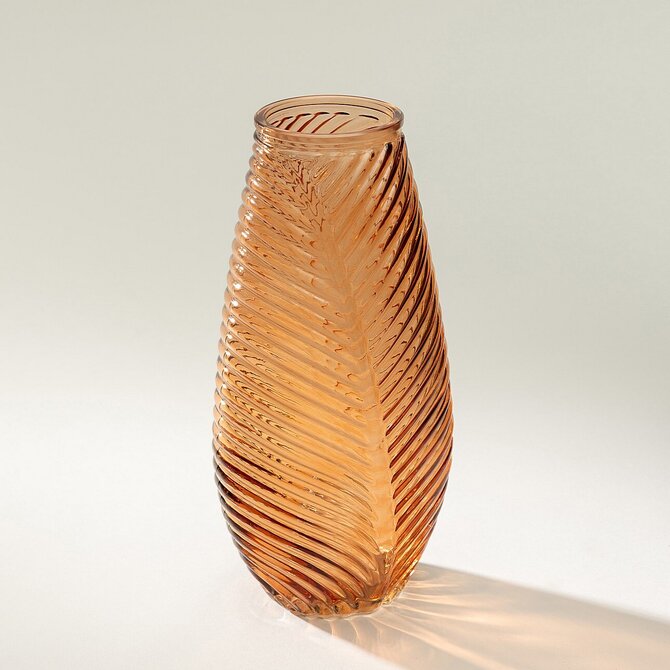 Dekoria Skleněná váza Leaf I 13x10x29 cm, 13x10x29 cm