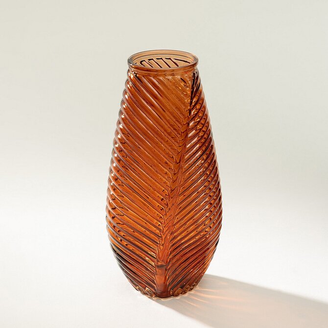 Dekoria Skleněná váza Leaf II 13x10x29 cm, 13x10x29 cm