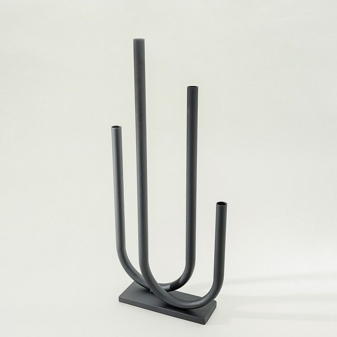 Dekoria Metalový svícen Sculptura 30x9x69 cm, 30x9x69 cm