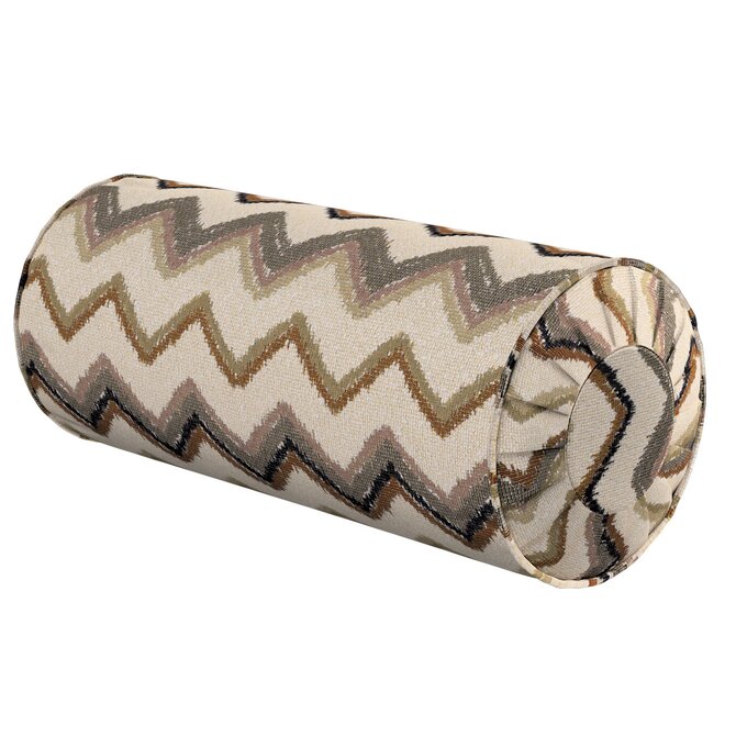 Dekoria Válec s čelními záložkami, béžovo-olivová, Ø 20 x 50 cm, Cosy Home, 145-39