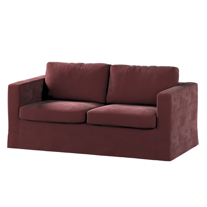 Dekoria Potah na pohovku IKEA  Karlstad 2-místná , nerozkládací, dlouhý, bordó, pohovka Karlstad 2-místná, Velvet, 704-37