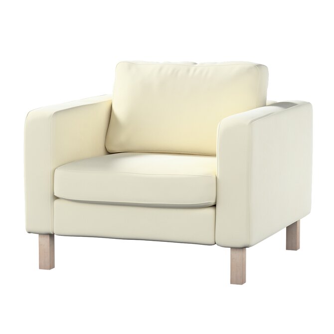 Dekoria Potah na křeslo IKEA Karlstad, krátký, smetanově bílá, potah na křeslo Karlstad krátký, Velvet, 704-36