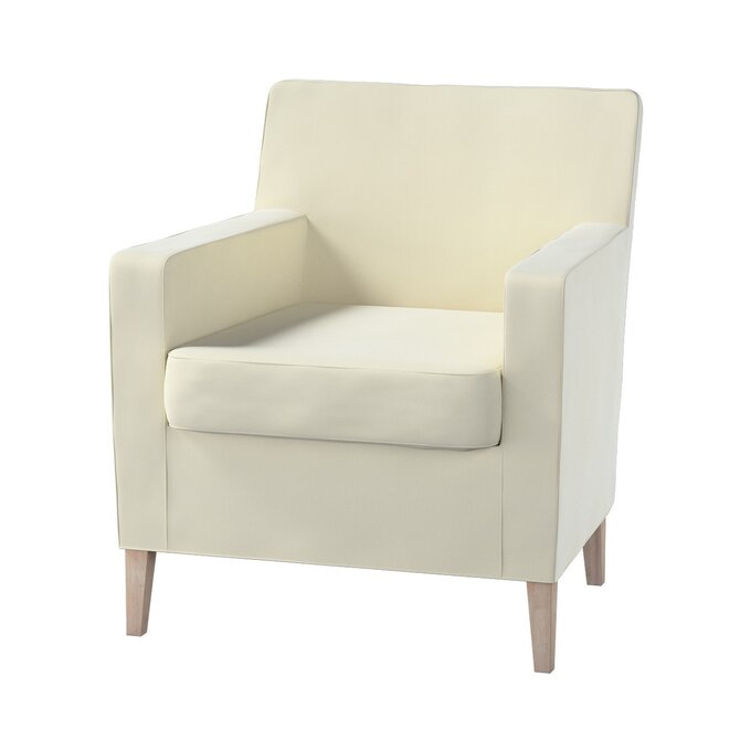 Dekoria Potah na křeslo IKEA Karlstad, smetanově bílá, Potah na křeslo Karlstad, Velvet, 704-36