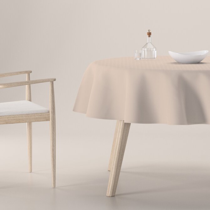 Dekoria Ubrus kulatý, světle béžová, Crema, 144-65