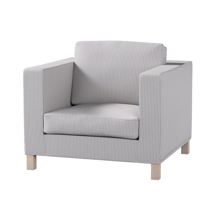 Dekoria Potah na křesko IKEA Karlanda, krátký, béžová a modrá, Potah na křeslo Karlanda, Living II, 162-23