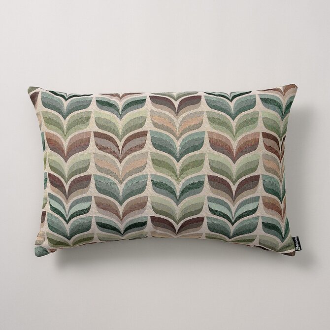 Dekoria Kinga - potah na polštář jednoduchý obdélníkový, zeleno-béžová, 47 x 28 cm, Intenso Premium, 144-17