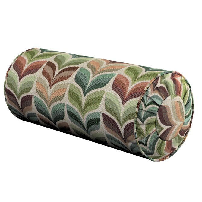 Dekoria Válec s čelními záložkami, zeleno-béžová, Ø 20 x 50 cm, Intenso Premium, 144-17