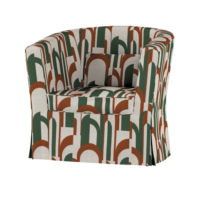 Dekoria Potah na křeslo IKEA Ektorp Tullsta, zeleno-červená, křeslo Ektorp Tullsta, Cosy Home, 145-11