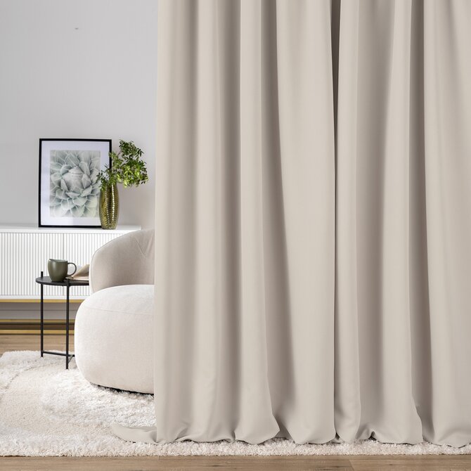 Dekoria Zatemňovací závěs na řasicí pásce šedobéžový (greige) 140 x 280cm 1 ks., 140 x 280