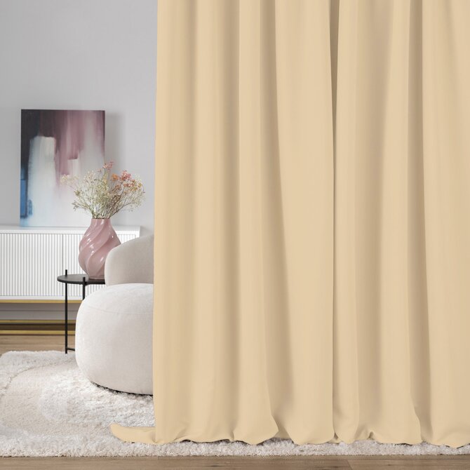 Dekoria Zatemňovací závěs na řasicí pásce světle béžová 140 x 280 cm 1 ks., 140x280 cm