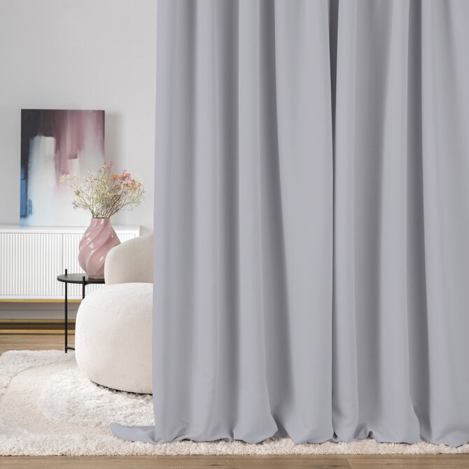 Dekoria Zatemňovací závěs na řasicí pásce světle šedá 140 x 280 cm 1 ks., 140x280 cm