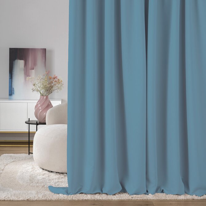 Dekoria Zatemňovací závěs na řasicí pásce modrý 140 x 280 cm 1 ks., 140x280 cm